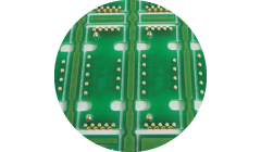 Printed circuit board with terminals with different types of pin terminals inserted photo
