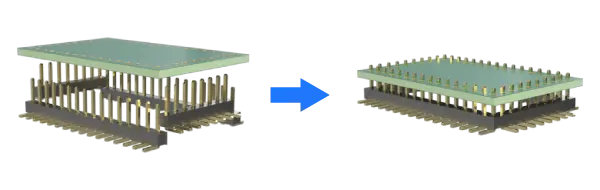 Image of installing multiple pin headers
