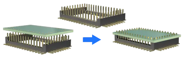 Image of combine type pin header installation