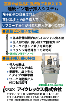 連続ピン端子挿入システムの広告